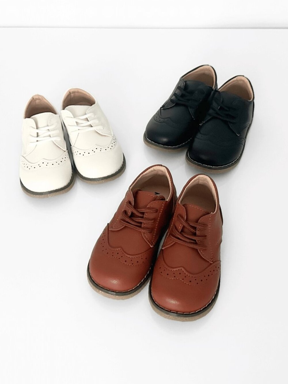 NWT Handsome Boys Classic Oxfords Baby Toddler Kids Children's Shoes Brown 7 - Picture 3 of 3